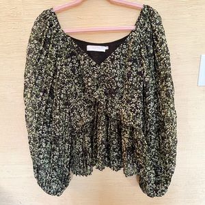 Astr The Label Floral Accordion Blouse L